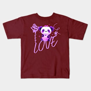 Cartoon Deep Love Panda Kids T-Shirt